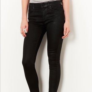 Topshop coated Leigh jeans